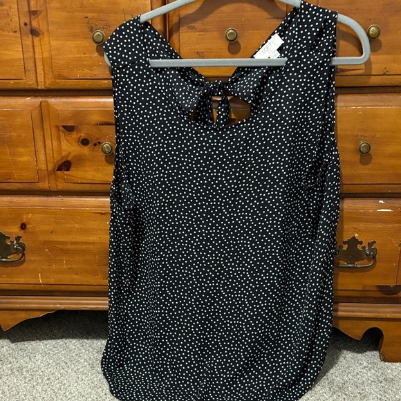 LOFT Black and White Polka Dot Blouse - Picture 1 of 3